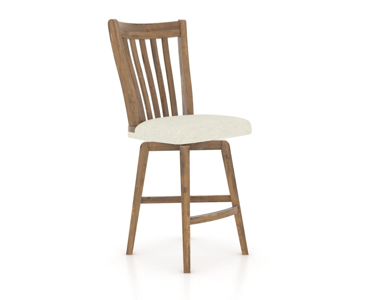 Canadel Champlain Counter Stool 7119 in Oak Washed & Fabric TW, three-quarter view