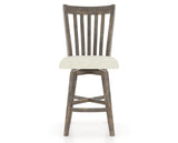 Canadel Champlain Swivel Counter Stool 7119 in TW Fabric and 08 Shadow, front view