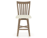 Canadel Champlain Swivel Counter Stool 7119 in TW Fabric and 25 Pecan Washed, front view