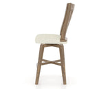 Canadel Champlain Swivel Counter Stool 7119 in TW Fabric and 25 Pecan Washed, side view