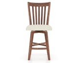 Canadel Champlain Swivel Counter Stool 7119 in TW Fabric and 33 Spice Washed, front view