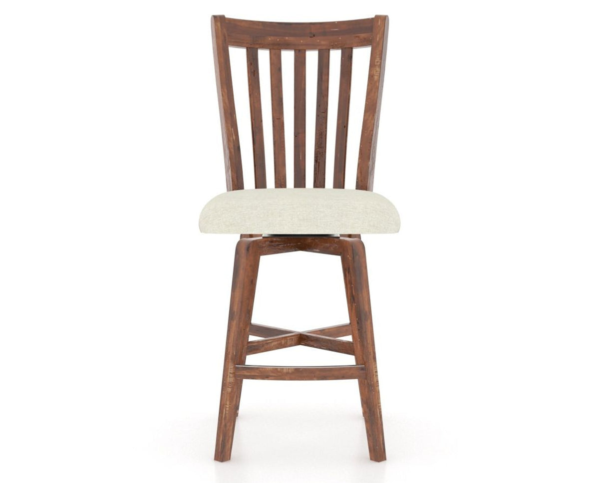 Canadel Champlain Swivel Counter Stool 7119 in TW Fabric and 33 Spice Washed, front view
