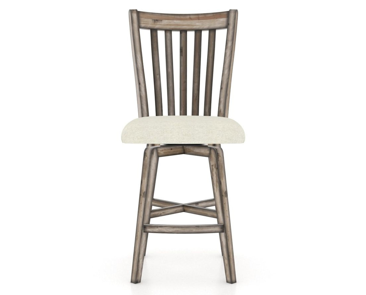 Canadel Champlain Swivel Counter Stool 7119 in TW Fabric and 72 Heritage Nature, front view