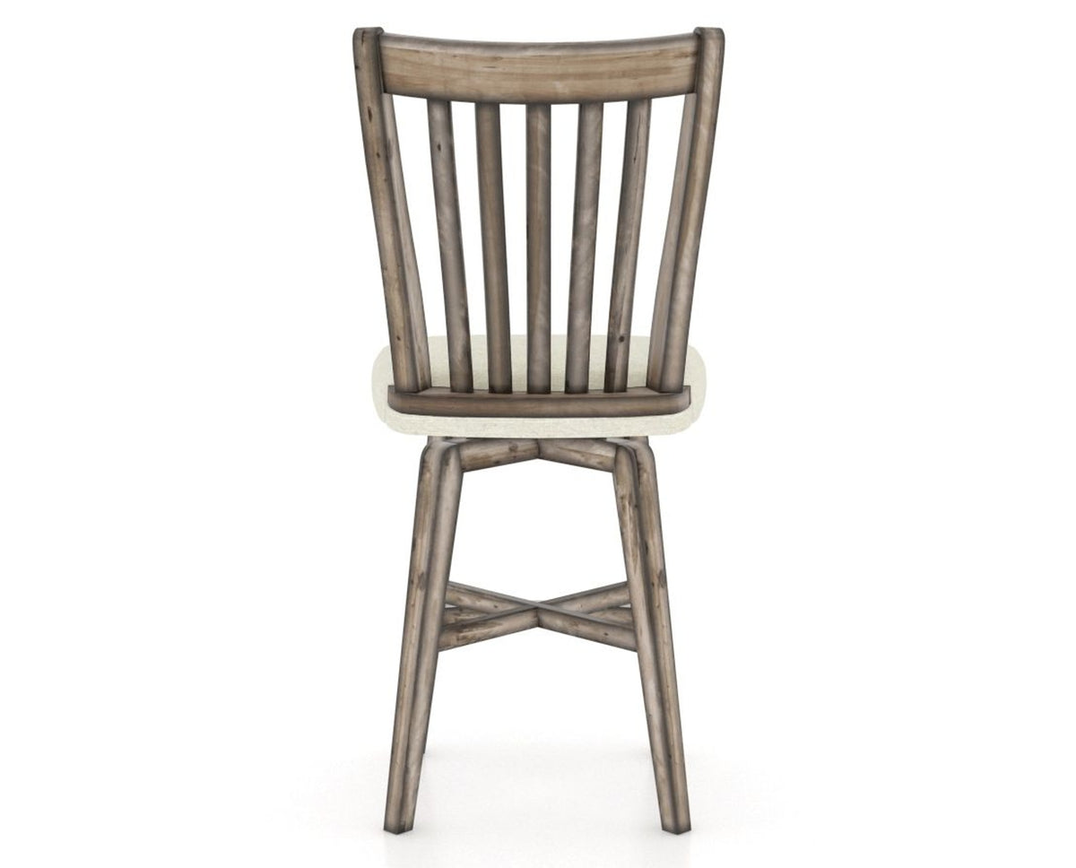 Canadel Champlain Swivel Counter Stool 7119 in TW Fabric and 72 Heritage Nature, back view