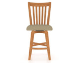 Canadel Swivel Counter Stool 7119 in XY Faux Leather and 01 Honey Washed, front view