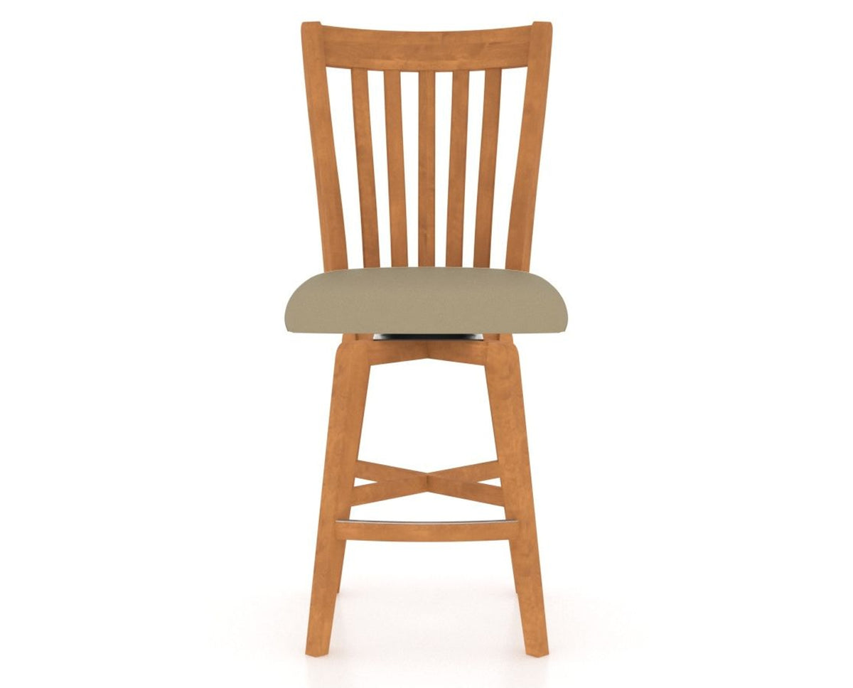 Canadel Swivel Counter Stool 7119 in XY Faux Leather and 01 Honey Washed, front view