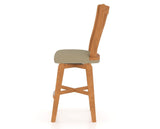Canadel Swivel Counter Stool 7119 in XY Faux Leather and 01 Honey Washed, side view