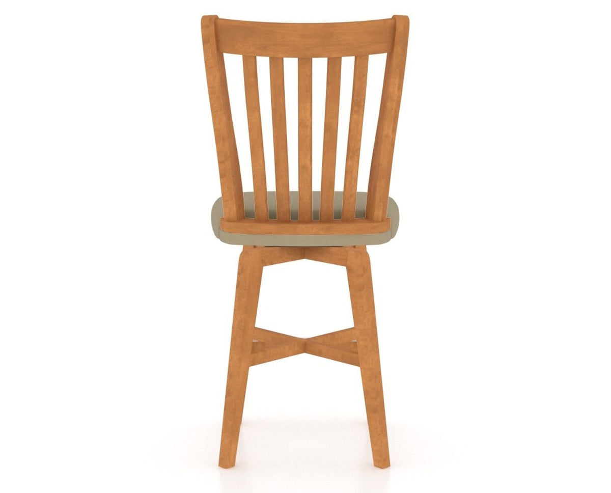 Canadel Swivel Counter Stool 7119 in XY Faux Leather and 01 Honey Washed, back view