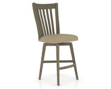 Canadel Swivel Counter Stool 7119 in XY Faux Leather and 08 Shadow, three-quarter view