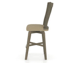 Canadel Swivel Counter Stool 7119 in XY Faux Leather and 08 Shadow, side view