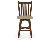 Canadel Swivel Counter Stool 7119 in XY Faux Leather and 19 Cognac Washed, front view