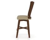 Canadel Swivel Counter Stool 7119 in XY Faux Leather and 19 Cognac Washed, side view