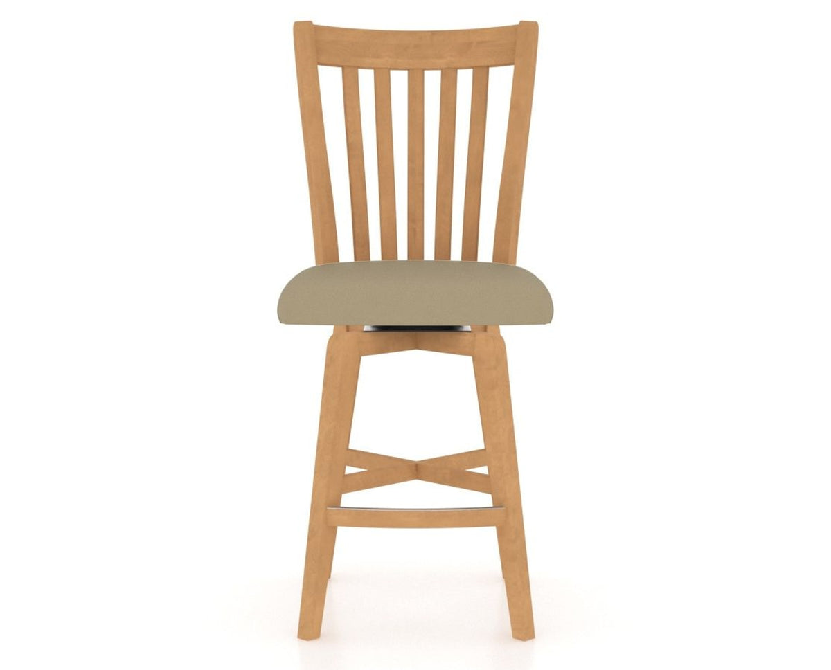 Canadel Swivel Counter Stool 7119 in XY Faux Leather and 20 Caramel Washed, front view