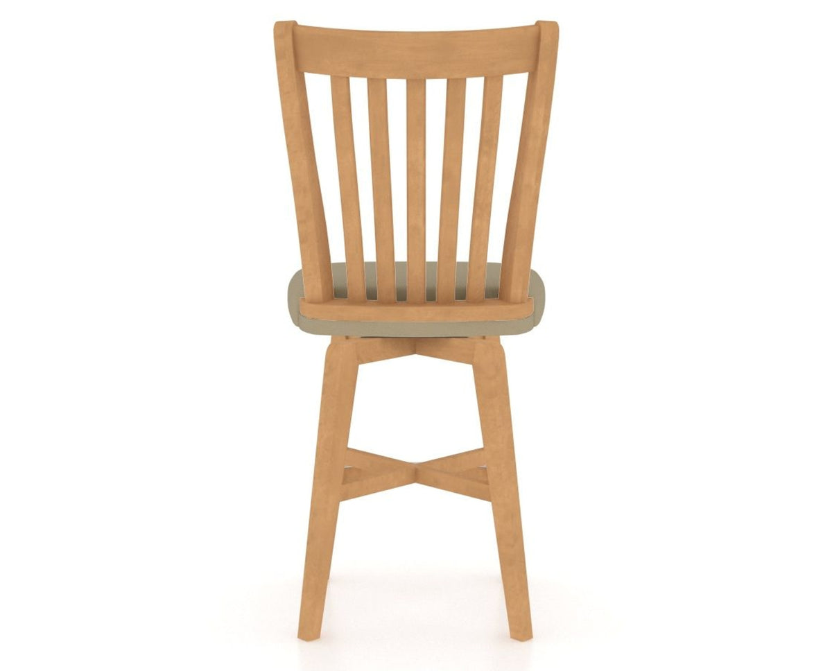 Canadel Swivel Counter Stool 7119 in XY Faux Leather and 20 Caramel Washed, back view