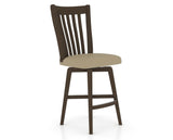 Canadel Swivel Counter Stool 7119 in XY Faux Leather and 29 Hazelnut Washed, three-quarter view