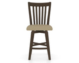 Canadel Swivel Counter Stool 7119 in XY Faux Leather and 29 Hazelnut Washed, front view