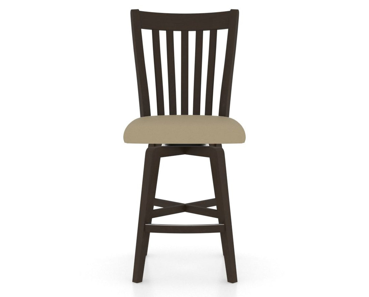 Canadel Swivel Counter Stool 7119 in XY Faux Leather and 59 Davy's Grey, front view