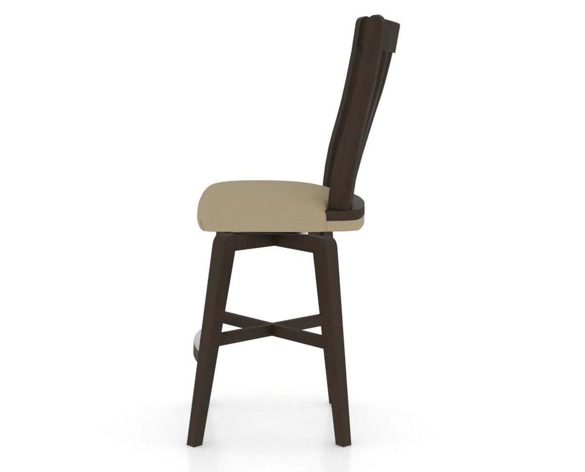 Canadel Swivel Counter Stool 7119 in XY Faux Leather and 59 Davy's Grey, side view