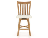 Canadel Champlain Swivel Counter Stool 7119 in YJ Faux Leather and 01 Honey Washed, front view