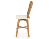 Canadel Champlain Swivel Counter Stool 7119 in YJ Faux Leather and 01 Honey Washed, side view