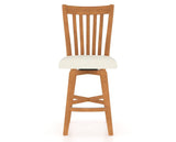 Canadel Swivel Counter Stool 7119 in YJ Faux Leather and 01 Honey Washed, front view