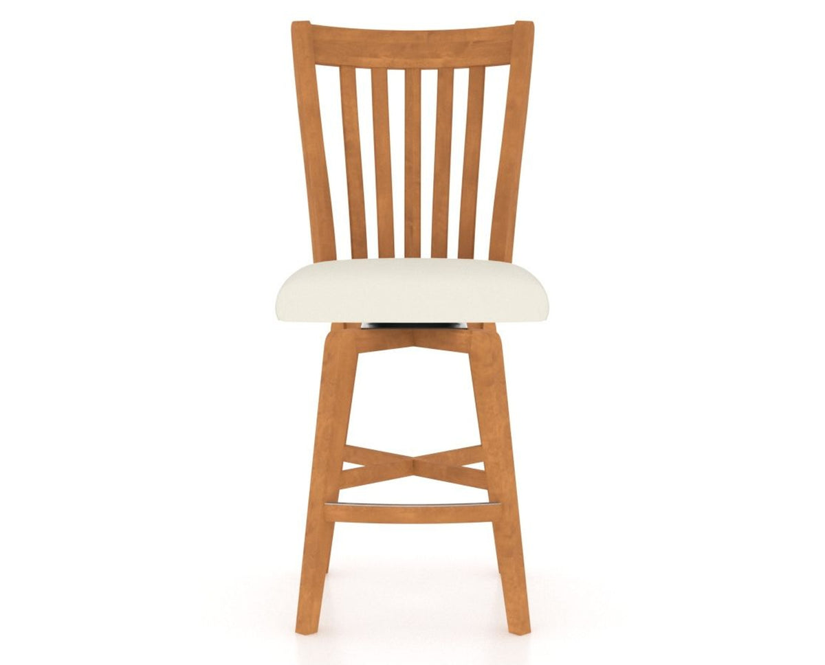 Canadel Swivel Counter Stool 7119 in YJ Faux Leather and 01 Honey Washed, front view