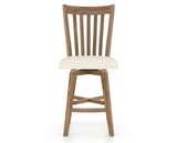 Canadel Champlain Swivel Counter Stool 7119 in YJ Faux Leather and 03 Oak Washed, front view