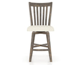 Canadel Champlain Swivel Counter Stool 7119 in YJ Faux Leather and 08 Shadow, front view