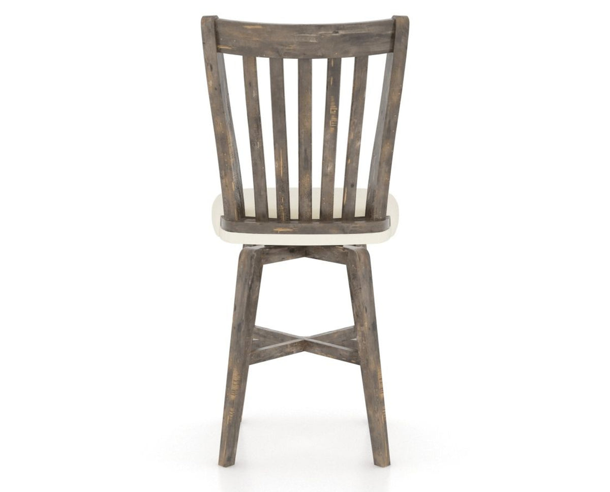 Canadel Champlain Swivel Counter Stool 7119 in YJ Faux Leather and 08 Shadow, back view