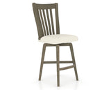 Canadel Swivel Counter Stool 7119 in YJ Faux Leather and 08 Shadow, three-quarter view