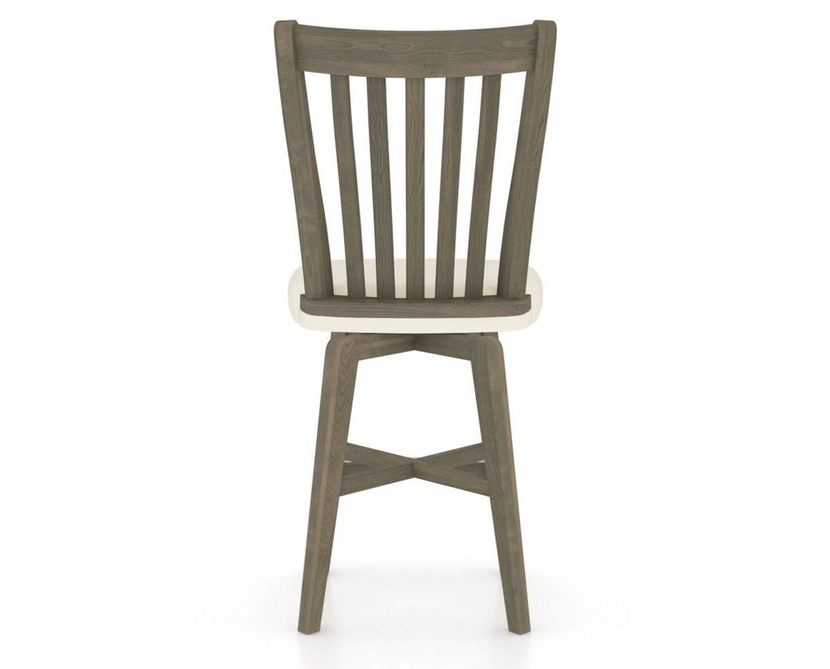 Canadel Swivel Counter Stool 7119 in YJ Faux Leather and 08 Shadow, back view