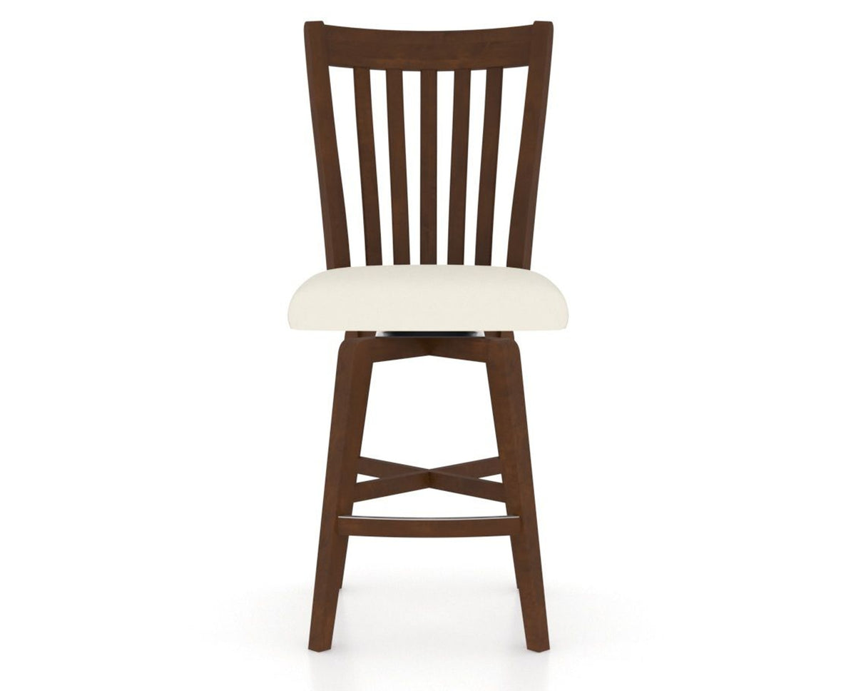 Canadel Swivel Counter Stool 7119 in YJ Faux Leather and 19 Cognac Washed, front view