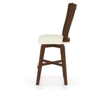 Canadel Swivel Counter Stool 7119 in YJ Faux Leather and 19 Cognac Washed, side view