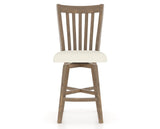 Canadel Champlain Swivel Counter Stool 7119 in YJ Faux Leather and 25 Pecan Washed, front view