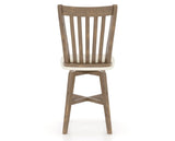 Canadel Champlain Swivel Counter Stool 7119 in YJ Faux Leather and 25 Pecan Washed, back view
