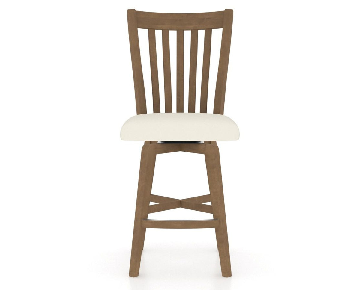 Canadel Swivel Counter Stool 7119 in YJ Faux Leather and 25 Pecan Washed, front view