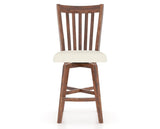 Canadel Champlain Swivel Counter Stool 7119 in YJ Faux Leather and 33 Spice Washed, front view