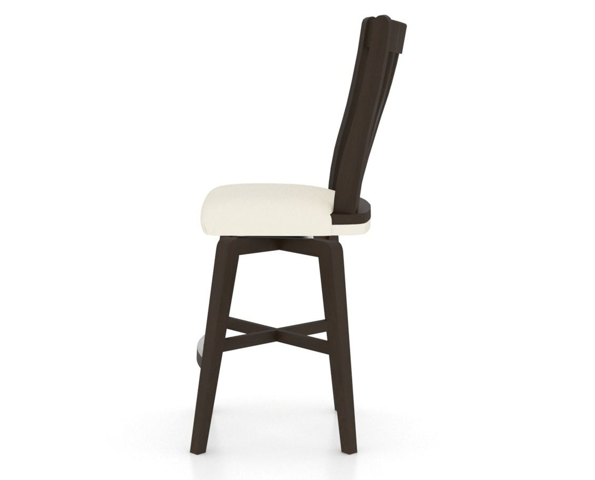 Canadel Swivel Counter Stool 7119 in YJ Faux Leather and 59 Davy's Grey, side view