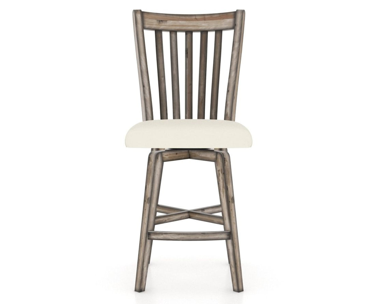 Canadel Champlain Swivel Counter Stool 7119 in YJ Faux Leather and 72 Heritage Nature, front view