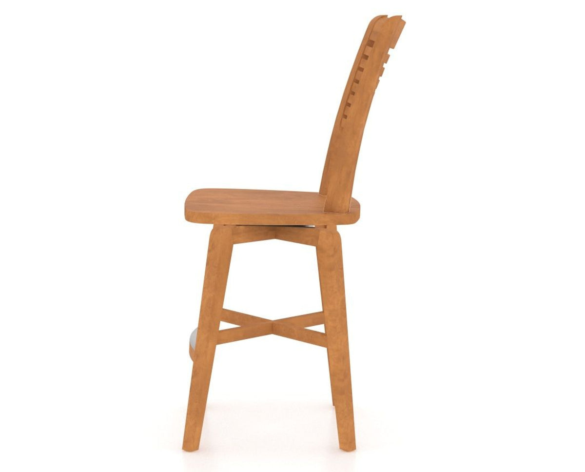 Canadel Swivel Counter Stool 7229 in Honey Washed, side view