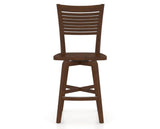 Canadel Swivel Counter Stool 7229 in Wood Seat and 19 Cognac Washed, front view