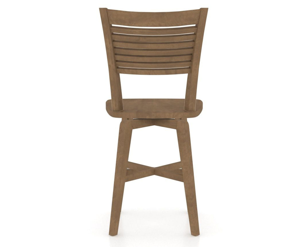 Canadel Swivel Counter Stool 7229 in Wood Seat and 25 Pecan Washed, back view
