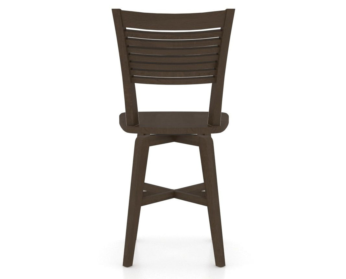 Canadel Swivel Counter Stool 7229 in Wood Seat and 29 Hazelnut Washed, back view
