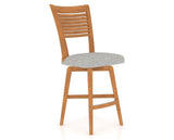 Canadel Swivel Counter Stool 7229 in 7C Fabric and 01 Honey Washed, three-quarter view