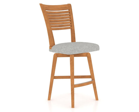 Canadel Swivel Counter Stool 7229 in 7C Fabric and 01 Honey Washed, three-quarter view