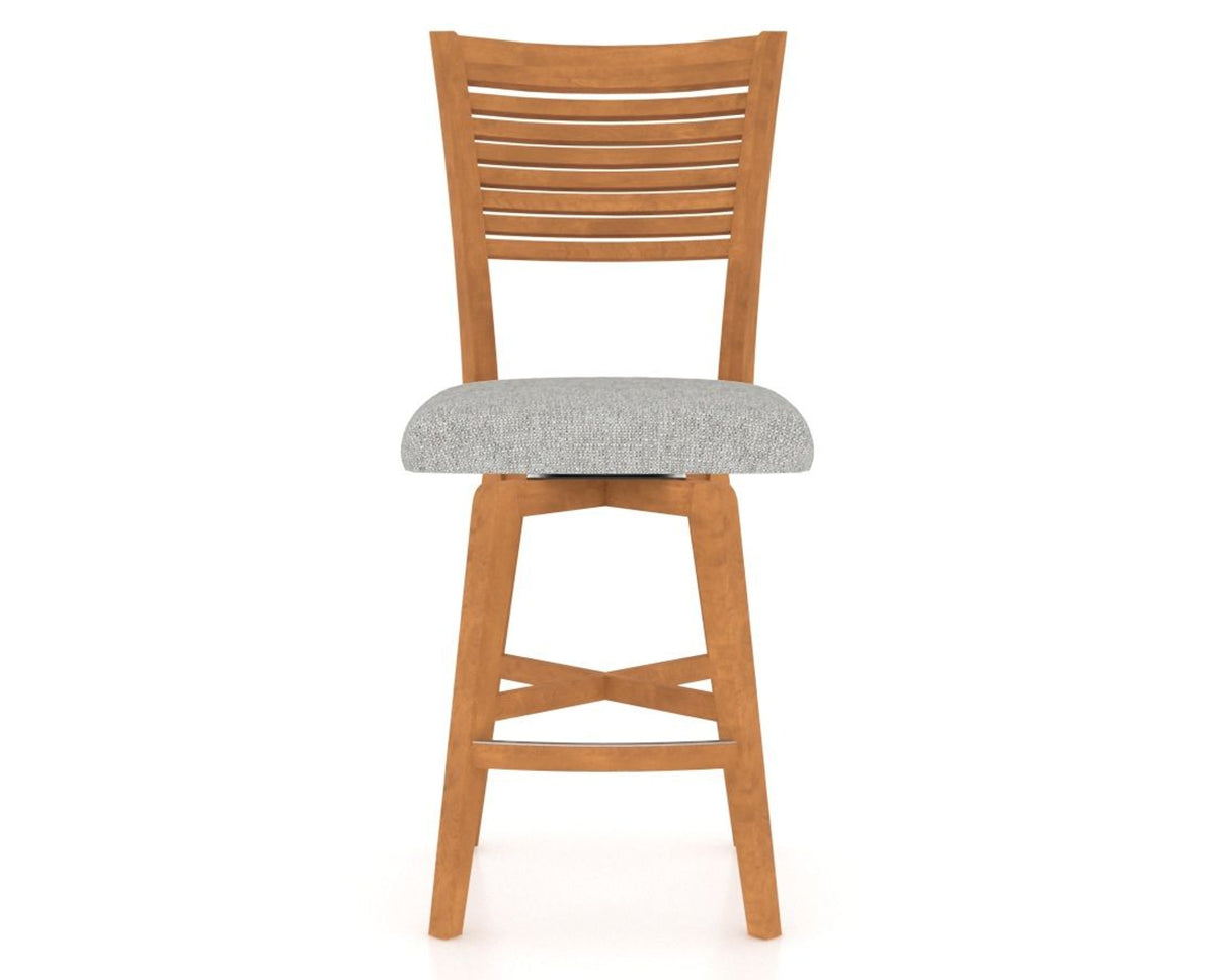 Canadel Swivel Counter Stool 7229 in 7C Fabric and 01 Honey Washed, front view