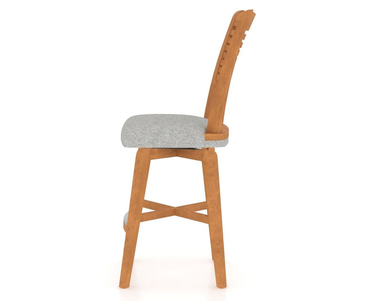 Canadel Swivel Counter Stool 7229 in 7C Fabric and 01 Honey Washed, side view