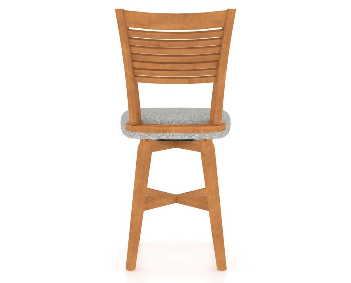 Canadel Swivel Counter Stool 7229 in 7C Fabric and 01 Honey Washed, back view