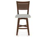 Canadel Swivel Counter Stool 7229 in 7C Fabric and 19 Cognac Washed, front view