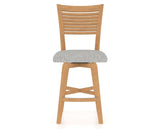 Canadel Swivel Counter Stool 7229 in 7C Fabric and 20 Caramel Washed, front view